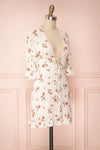 Cantabella Cream Floral Short Dress w/ Frills | Boutique 1861 side view