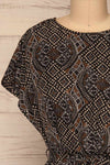 Cantzama Black Patterned T-Shirt Dress | La petite garçonne front close-up