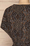 Cantzama Black Patterned T-Shirt Dress | La petite garçonne back close-up