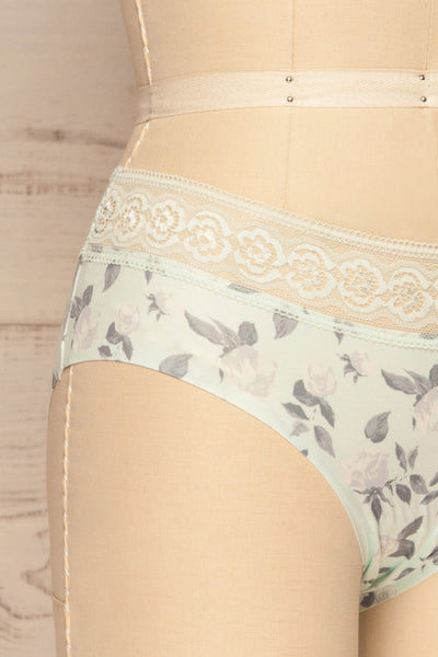 Capadino Mint Floral Seamless Underwear | La petite garçonne side close up