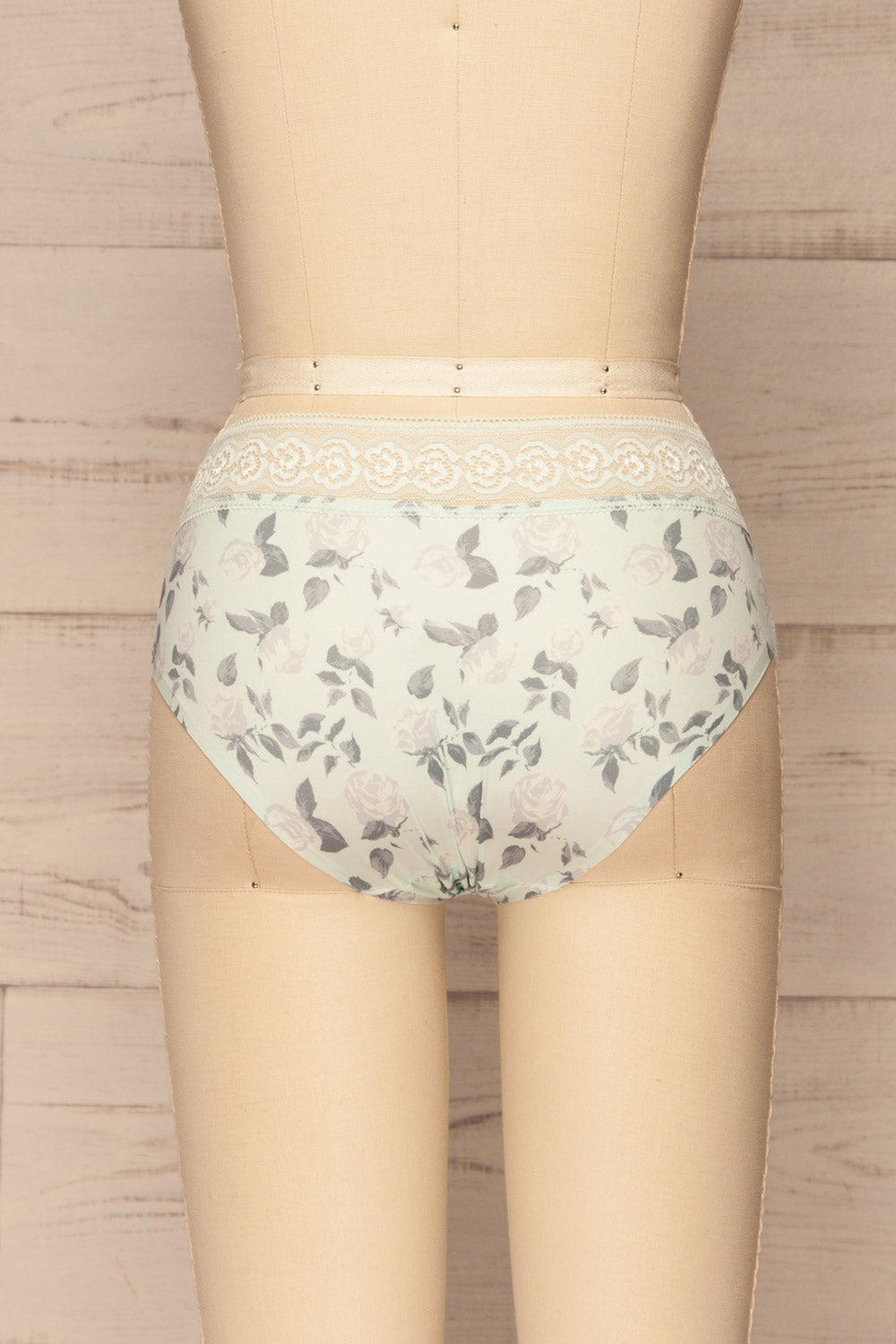 Capadino Mint Floral Seamless Underwear | La petite garçonne back view