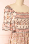 Caphira Patterned Short Sleeve Maxi Dress | Boutique 1861 side close-up