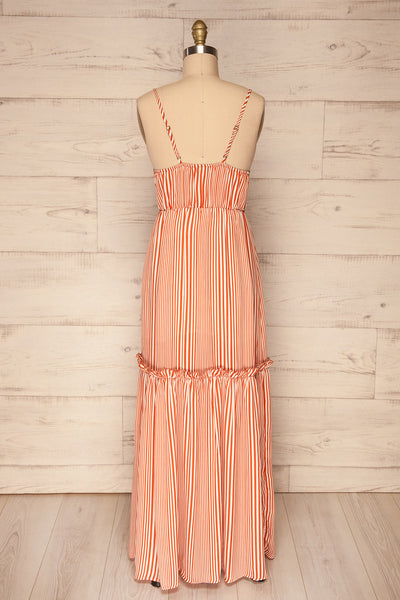 Capihuara Orange Striped Maxi Summer Dress | La Petite Garçonne