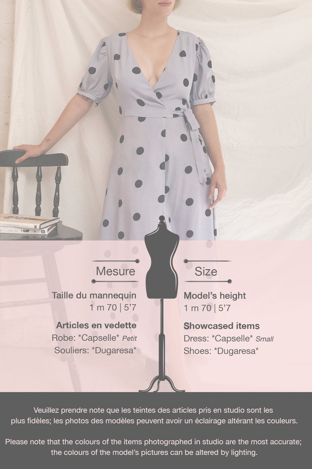 Capselle Lavender Polka Dot Midi Wrap Dress | Boutique 1861 template