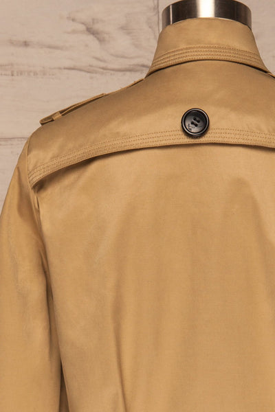 Capsol Light Khaki Short Trench Jacket back close up | La petite garçonne