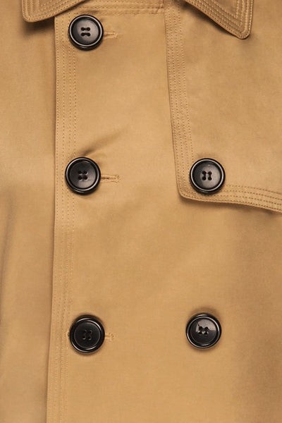 Capsol Light Khaki Short Trench Jacket fabric | La petite garçonne