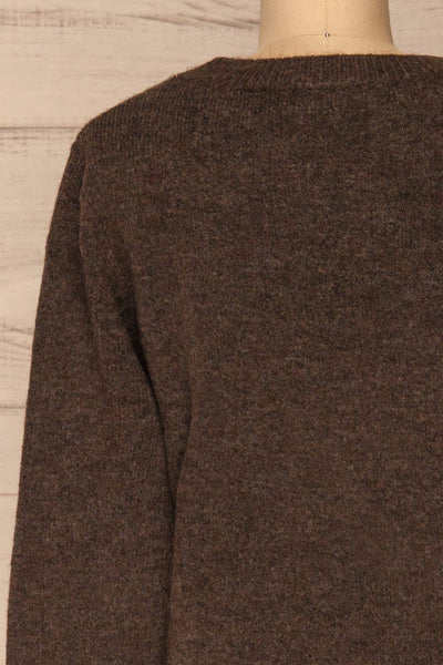 Capuli Dark Brown Knitted Sweater | La petite garçonne back close-up