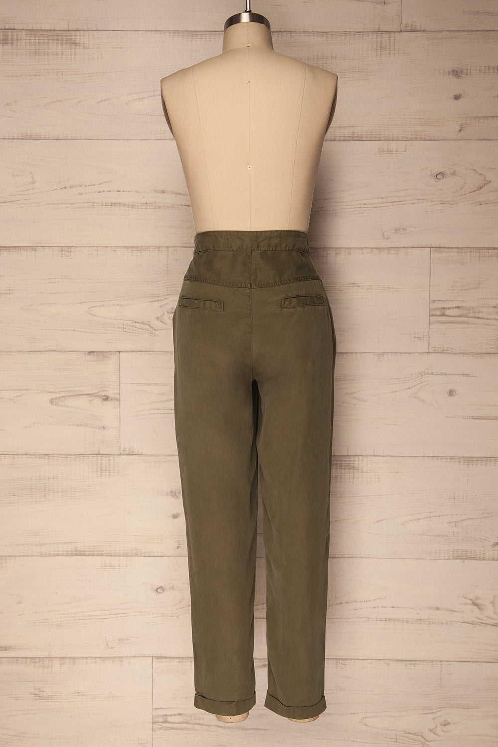 Reigate Olive Green Tapered Summer Pants | La Petite Garçonne 5