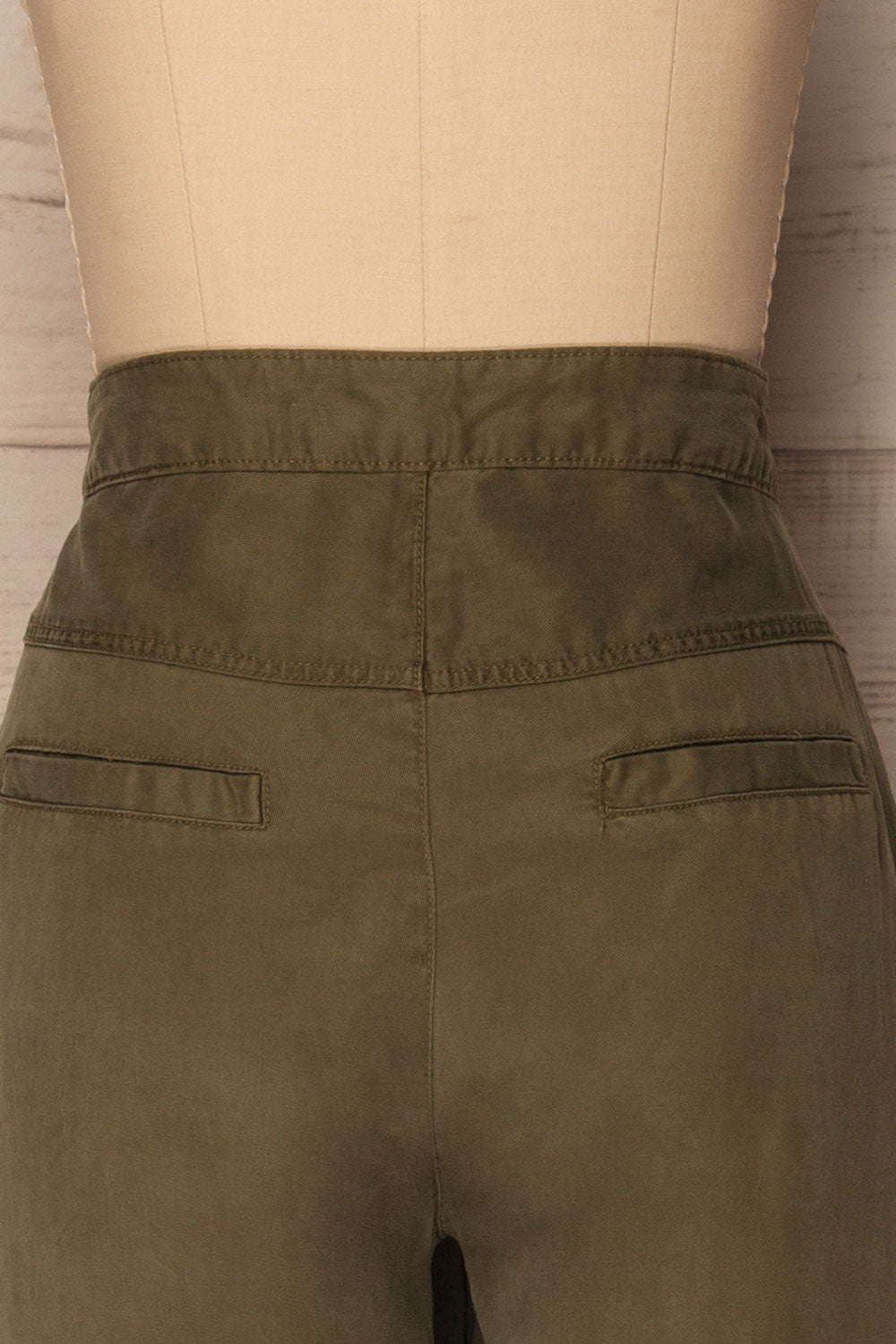 Reigate Olive Green Tapered Summer Pants | La Petite Garçonne 6