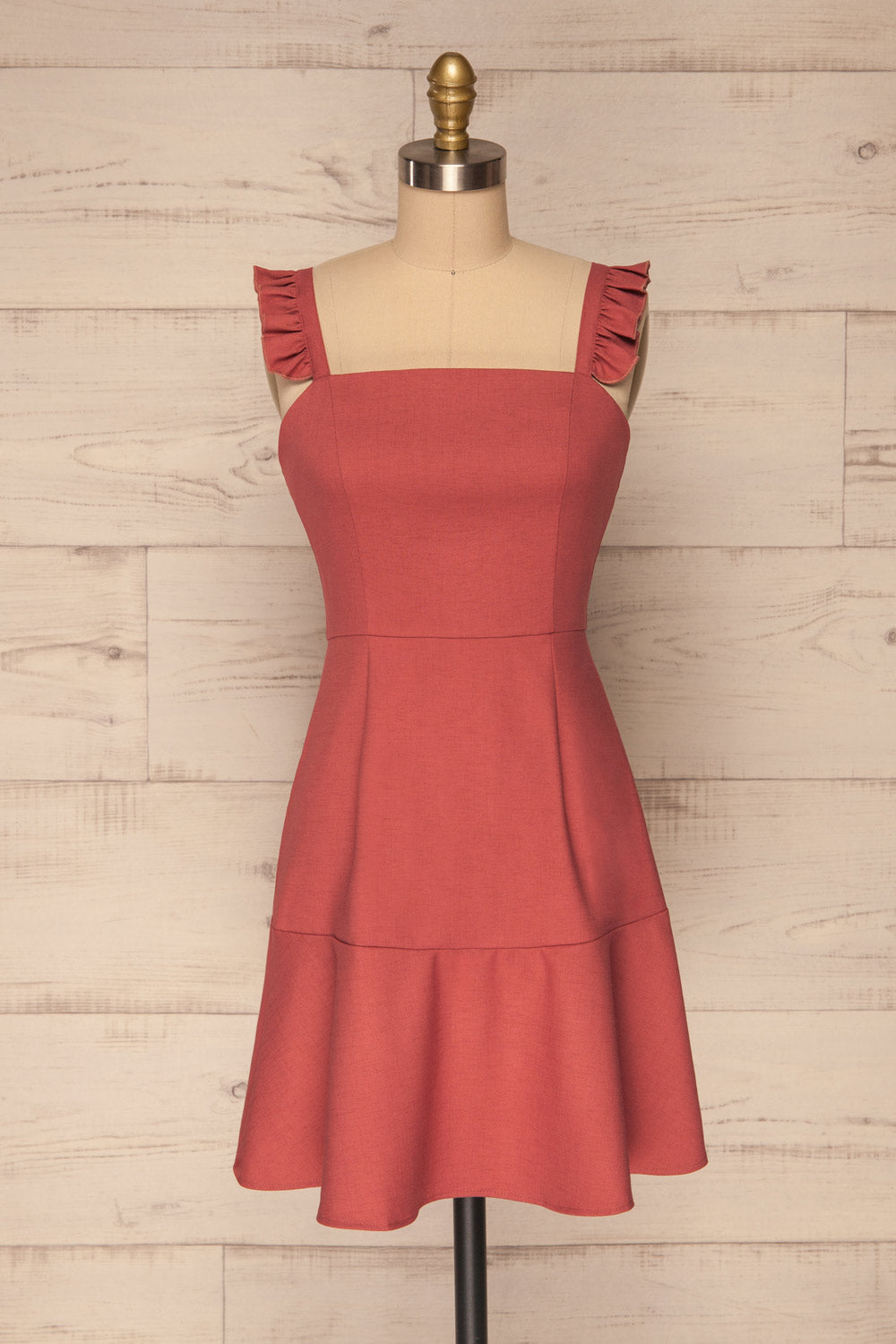 Carazon Pink A-Line Short Dress | La petite garçonne fabric