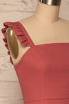 Carazon Pink A-Line Short Dress | La petite garçonne side close up