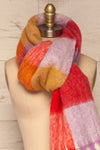 Carbillo Colorful Soft Knit Scarf with Fringe | Font Close Up | La Petite Garçonne