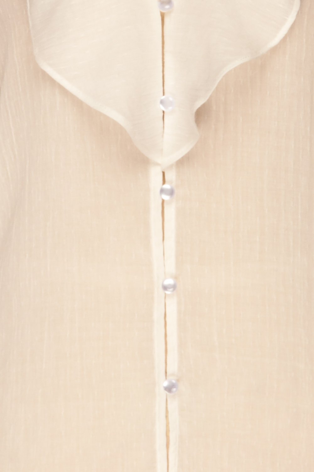 Carcelen White Ruffled Collar Blouse fabric | La petite garçonne