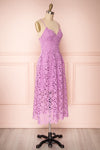Carin Mauve Lilac Lace A-Line Cocktail Dress  | Side View | Boutique 1861