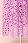 Carin Mauve Lilac Lace A-Line Cocktail Dress  | Bottom Close Up | Boutique 1861