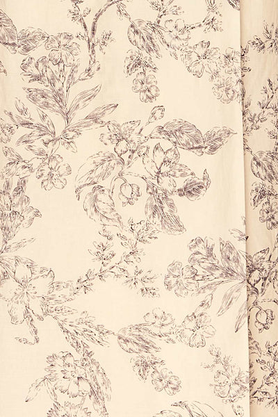Cariyacu Off-White Floral Wrap Dress | La petite garçonne  fabric details