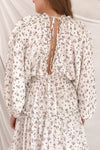 Carling White Floral Long Sleeve Dress | Boutique 1861 mnodel back