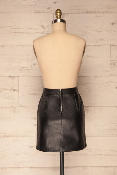 Carrasco Black Faux-Leather Mini Skirt | La petite garçonne back view