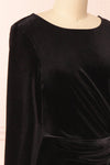 Cartagena Black Velvet Long Sleeve Dress | Boutique 1861 side close-up