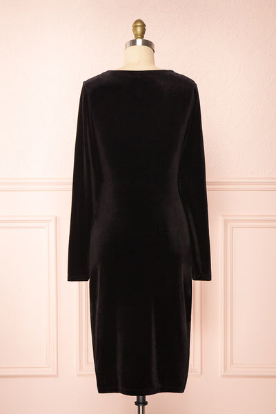 Cartagena Black Velvet Long Sleeve Dress | Boutique 1861 back view
