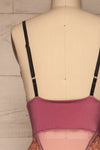 Casacay Raspberry Mesh Lace Bodysuit | La petite garçonne back close-up