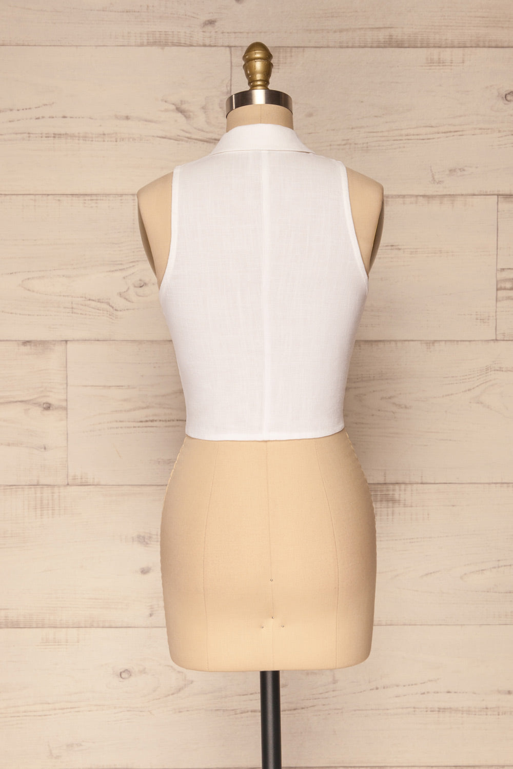 Cascarilla White Sleeveless Blouse | La petite garçonne back view