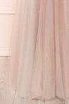 Cassia Taupe V-Neck Sparkling Tulle Maxi Dress | Boudoir 1861 bottom
