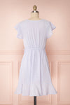 Cassie Lavender Short Wrap Dress | Boutique 1861 back view