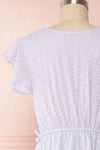 Cassie Lavender Short Wrap Dress | Boutique 1861 back close up