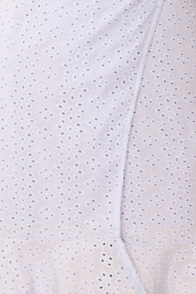Cassie Lavender Short Wrap Dress | Boutique 1861 fabric