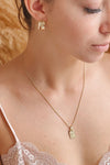 Cassissier Gold Statement Hoops w/ Organic Carvings on model