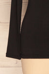 Castlereagh Black Long Sleeved Turtleneck Top | La Petite Garçonne bottom close up