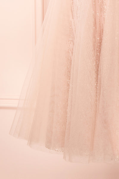 Catalina Pink Sparkling A-Line Tulle Dress | Boutique 1861 bottom