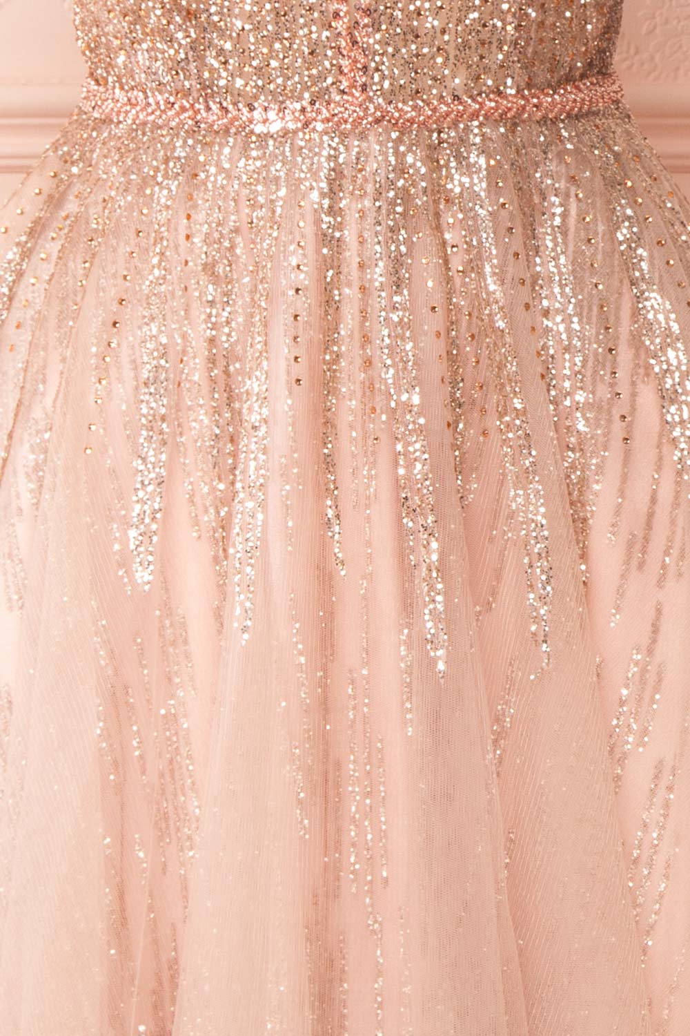 Catalina Pink Sparkling A-Line Tulle Dress | Boutique 1861 fabric 