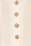 Catarama Cloud White Button-Up Crop Top | La Petite Garçonne fabric detail