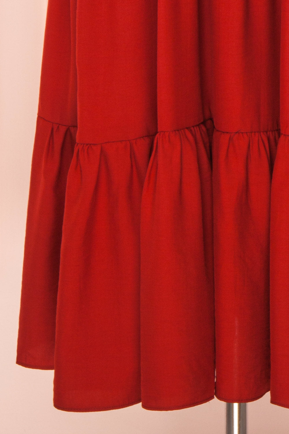 Catolie Red Layered Midi Dress w/ Frills | Boutique 1861 bottom 