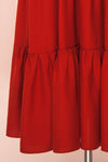 Catolie Red Layered Midi Dress w/ Frills | Boutique 1861 bottom