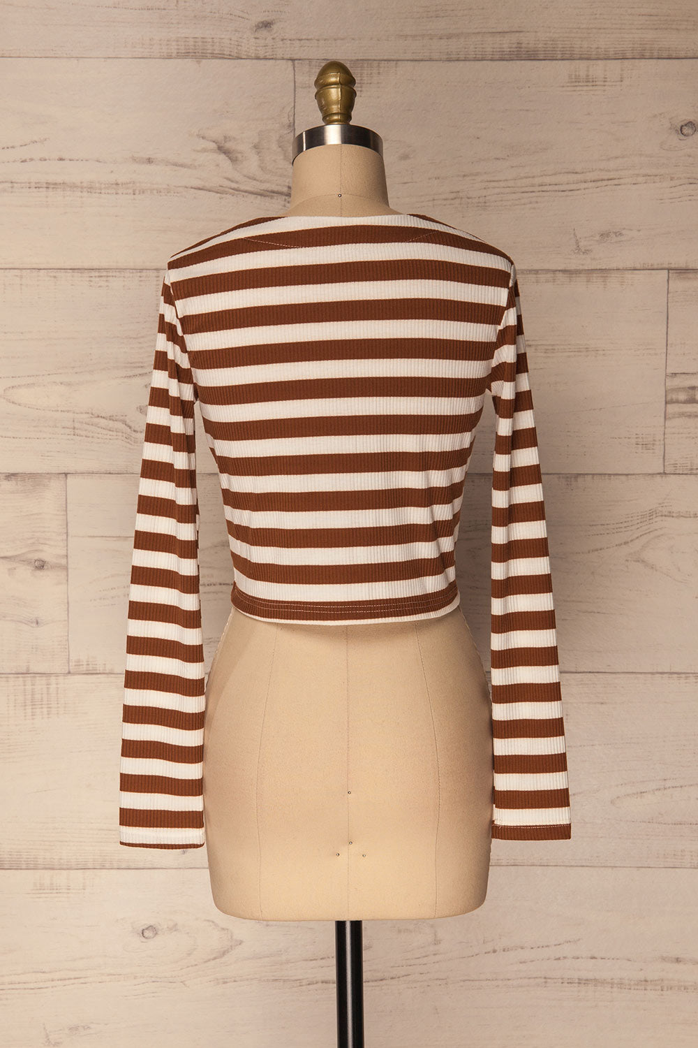 Cedovim Brown & Ivory Striped Crop Top | La Petite Garçonne 5