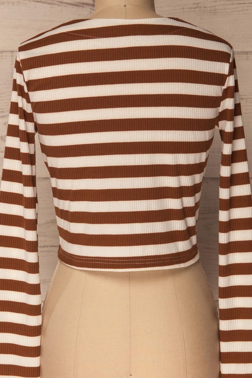 Cedovim Brown & Ivory Striped Crop Top | La Petite Garçonne 6