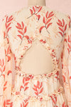 Celina Cream & Pink Long Sleeve Short Dress | Boutique 1861 back close-up