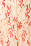 Celina Cream & Pink Long Sleeve Short Dress | Boutique 1861 fabric