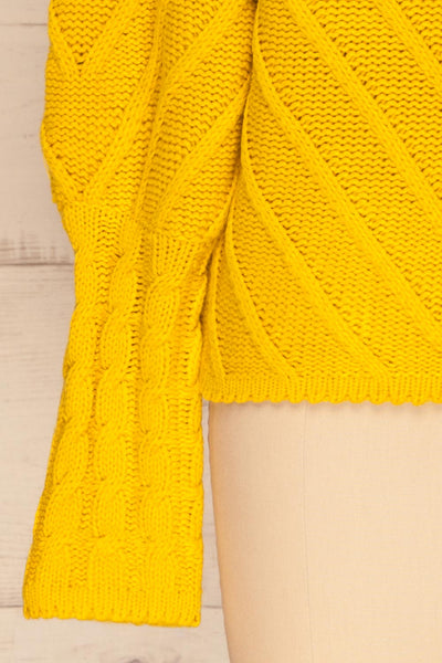 Ceprano Yellow Knitted Sweater | La petite garçonne sleeve