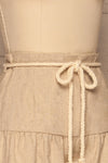 Cesena Beige Linen Shorts with Belt | La petite garçonne side close-up