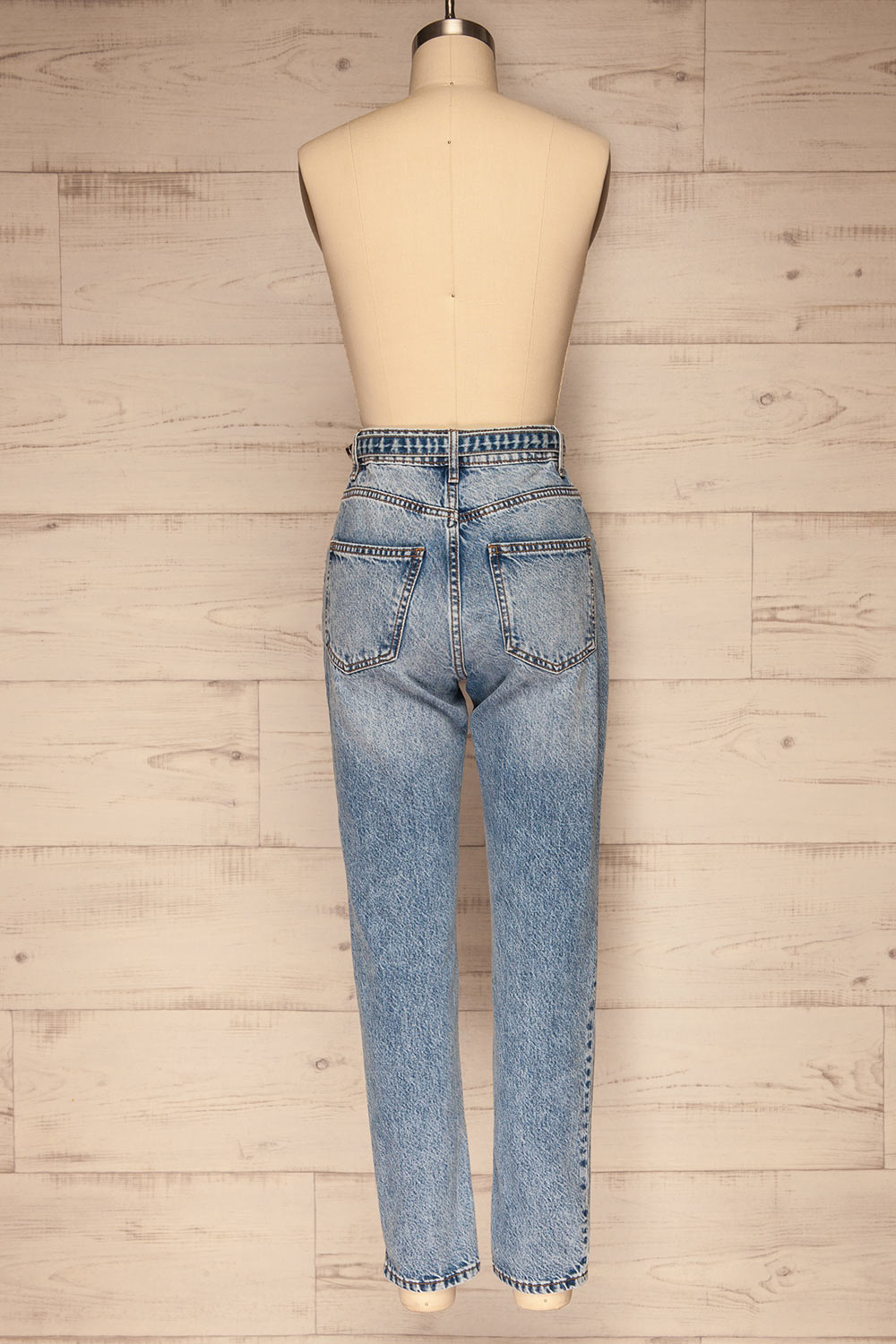 Ceyras Light Washed Denim Jeans | La petite garçonne back view 