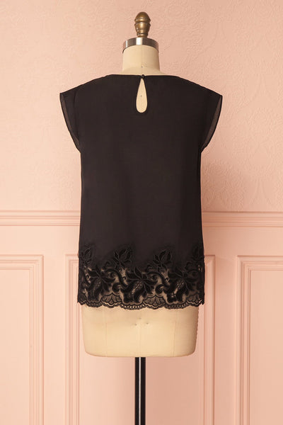 Chaitali Black Top with Laser Cutout and Velvet | Boutique 1861 6