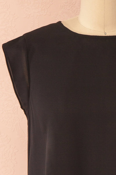 Chaitali Black Top with Laser Cutout and Velvet | Boutique 1861 3
