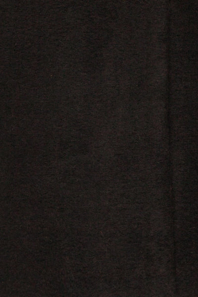 Chania Black Double Breasted Wool Coat | La Petite Garçonne fabric detail