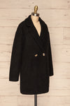 Chania Black Double Breasted Wool Coat | La Petite Garçonne side view