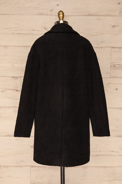 Chania Black Double Breasted Wool Coat | La Petite Garçonne back view
