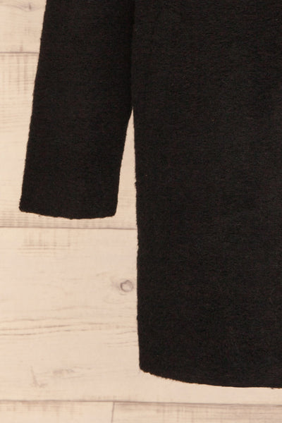 Chania Black Double Breasted Wool Coat | La Petite Garçonne bottom close-up